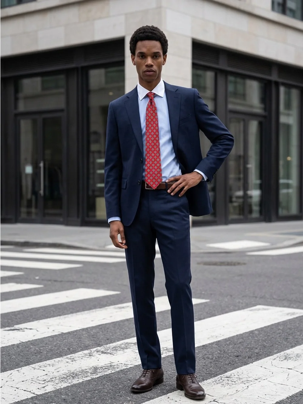 Theros 100% Silk Men's Tie Red and Blue